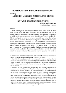 Armenian Museums in the United States and Notable Armenian Sculptors