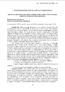 The Nexus Between Macroeconomic Indicators And Economic Growth: Insights From Armenia