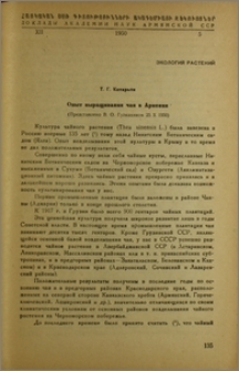 Опыт выращивания чая в Армении