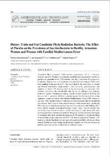 Dietary Trials and Gut Candidate Phyla Radiation Bacteria: The Effect of Placebo on the Prevalence of Saccharibacteria in Healthy Armenian Women and Women with Familial Mediterranean Fever