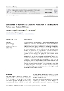 Justification of the Software Kinematic Parameters of a Horticultural Autonomous Robotic Platform