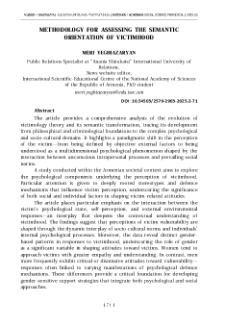 Methodology for Assessing the Semantic Orientation of Victimhood