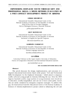 Empowering Displaced Youth Through Soft and Professional Skills: A Mixed-Methods Evaluation of a Post-Conflict Development Project in Armenia