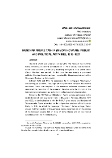 Hunchak Figure Tashir (Simon Hovvian): Public and Political Activities, 1915–1921