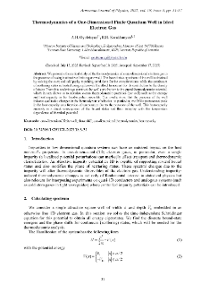 Thermodynamics of a One-Dimensional Finite Quantum Well in Ideal Electron Gas