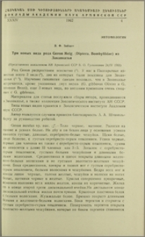 Три новых вида рода Geron Meig. (Diptera, Bombyliidae) из Закавказья