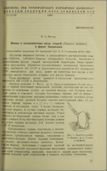 Новые и малоизвестные виды ктырей (Diptera Asilidae) в фауне Закавказья