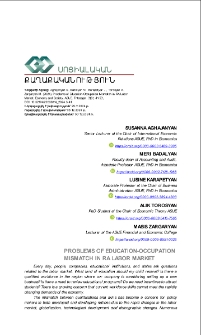 Problems of Education-Occupation Mismatch in RA Labor Market