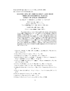 Self-Focusing of Cosh–Gaussian Laser Beam Through Collisional Plasmas: Effect of Linear Absorption