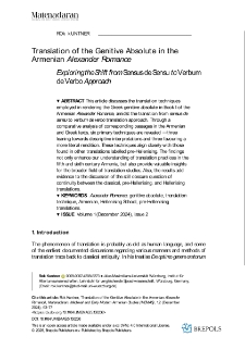 Translation of the Genitive Absolute in the Armenian Alexander Romance