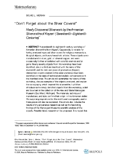 "Don't Forget about the Silver Covers!"