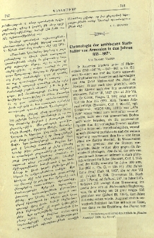 Chronologie der arabischen Statthalter von Armenien in den Jahren 833-887