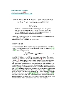 Local Fractional Hilbert-Type Inequalities with a Non-Homogeneous Kernel