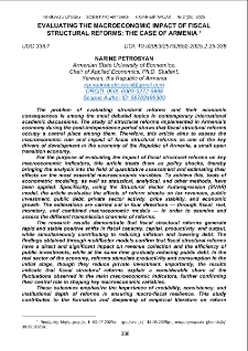 Evaluating the Macroeconomic Impact of Fiscal Structural Reforms: the Case of Armenia