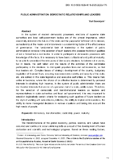 Public Administration: Democratic Relationships And Leaders