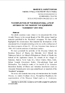 The Reflection of the Educational Life of Artsakh on the Pages of the Newspaper &ldquo;Karabakh&rdquo; (1911-1912)