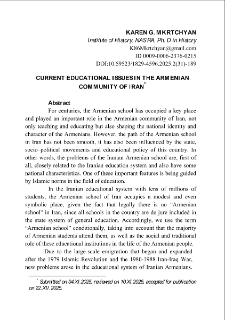 Current Educational Issues in the Armenian Community ofIran