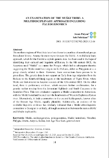 An Examination Of The Mu&scaron;ki Tribe: A Multidisciplinary Approach Including Paleogenomics