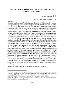 Unity Without Power-Sharing: Syria&rsquo;s Stance On Kurdish Federalism