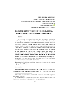 National Identity: Raffi in the Ideological Conflicts of &ldquo;Freedom and Democracy&rdquo;