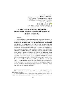 The Reflection of Moral and Moral-Educational Perspectives in the Works of Nerses Shnorhali