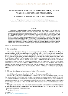 Observation of Near Earth Asteroids (NEA) at the Abastumn Astrophysical Observatory