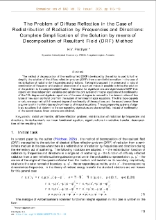 The Problem of Diffuse Reflection in the Case of Redistribution of Radiation by Frequencies and Directions: Complete Simplification of the Solution by means of Decomposition of Resultant Field (DRF) Method