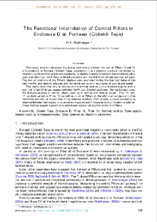 The Functional Interrelation of Central Pillars inEnclosure D at Portasar (G&uml;obekli Tepe)