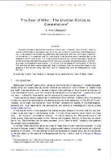 The Door of Mher: The Urartian Deities as Constellations