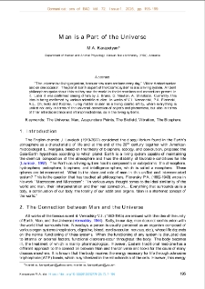 Man is a Part of the Universe