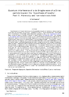 Quantum interference of a de Broglie wave of a Diracparticle beyond the `hypothesis of locality&acute;.Part II. Hermicity and non-relativistic limit