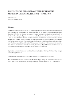 Rasulain and the Arada Steppe during the Armenian Genocide, July 1915 &ndash; April 1916