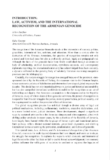 Law, Activism, and the International Recognitionof the Armenian Genocide
