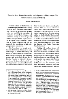 Escaping from Bolsheviks, ending up in Japanese military camps.The Armenians in Harbin (1900-1950)