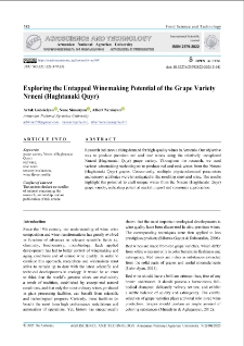 Exploring the Untapped Winemaking Potential of the Grape Variety Nrneni (Haghtanaki Quyr)