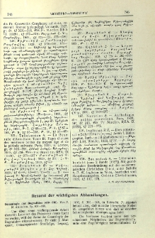 Resum&eacute; der wichtigsten Abhandlungen