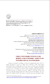 Urban Interiors with Water Bodies and Economic Aspects of International Ecotourism