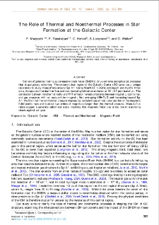 The Role of Thermal and Nonthermal Processes in Star Formation at the Galactic Center