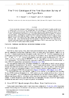 The Third Catalogue of the First Byurakan Survey of Late-Type Stars