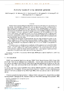 Activity types of x-ray selected galaxies
