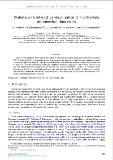 Website with interactive visualization of multivariate astronomical time series