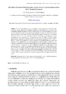 The Effect of Uncontrolled Impurities on Free Carrier Concentration in InAs After Thermal Treatment