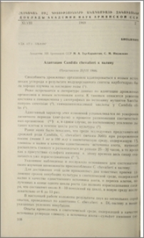 Адаптация Candida chevalieri к валину