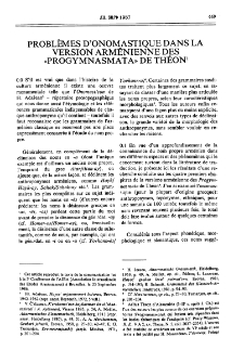Problemes d'onomastique Dans La Version Armenienne Des &laquo;Progymnasmata&raquo; De Theon