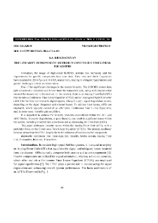 The Linearity Improvement Method In Continuous Time Linear Equalizers