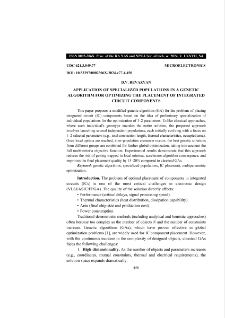 Application Of Specialized Populations In A Genetic Algorithm For Optimizing The Placement Of Integrated Circuit Components