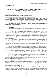 Architectural memorial objects in the structure of the objective-spatial environment