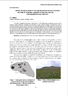 Spiral petrogliphs of the Uso mountain in Vayots Dzor region of Armenia: semantics and historical and geographical context