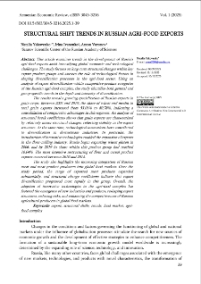 Structural Shift Trends In Russian Agri-Food Exports