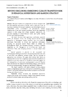 Beyond Disclosure: Embedding Climate Transition Risk In Financial Supervision And Banking Strategy